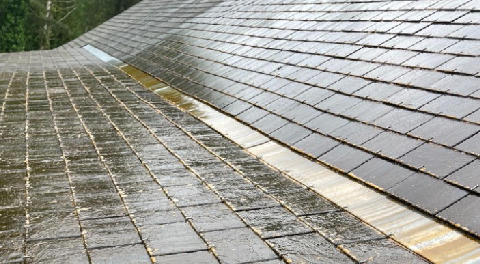 Toit en ardoise mouillé